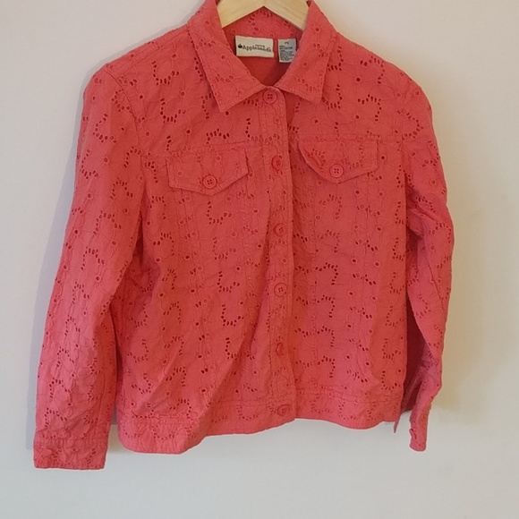 Appleseed's Sweaters Petite Appleseeds Pink Cotton Button Top Sz Ps